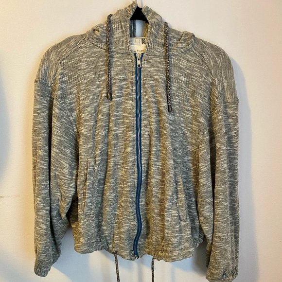Free People Sweaters - Cropped Free People Gray Zip Hoodie